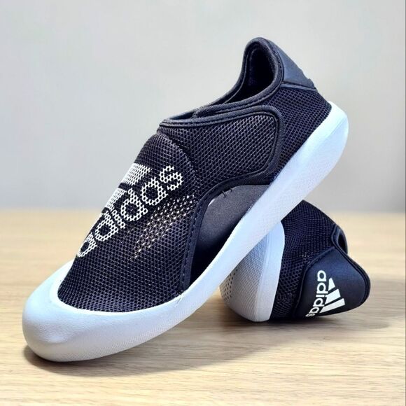 Adidas Altaventure Sport Swim Sandals Water Shoes Oreo Black Grey White 2Y New - Picture 1 of 12